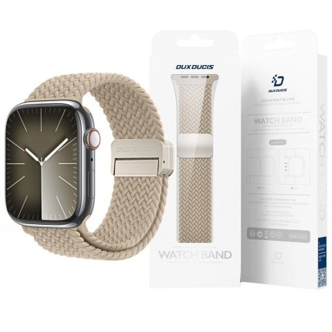 DUX DUCIS pasek MIXTURE PRO pleciony do Apple Watch 38 / 40 / 41 mm jasno beżowy