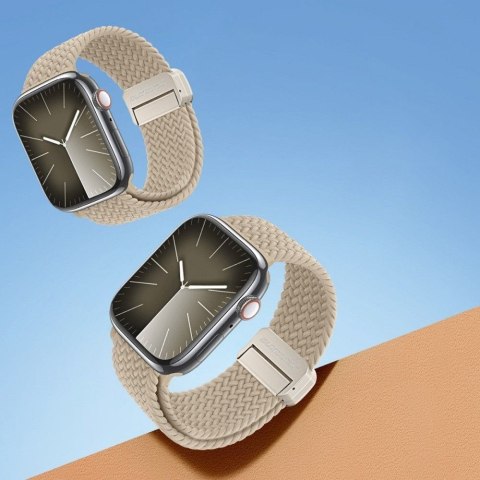 DUX DUCIS pasek MIXTURE PRO pleciony do Apple Watch 42 / 44 / 45 / 49 mm jasno beżowy