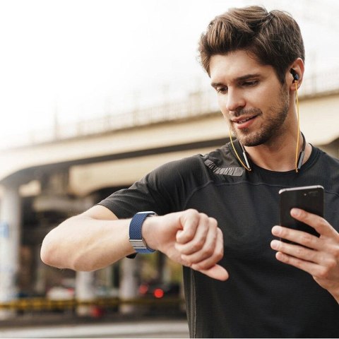 DUX DUCIS pasek MIXTURE PRO pleciony do Apple Watch 42 / 44 / 45 / 49 mm niebieski