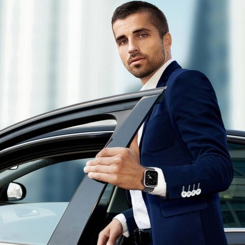 DUX DUCIS pasek MILANESE magnetyczny ze stali nierdzewnej do Apple Watch 38 / 40 / 41 mm czarny