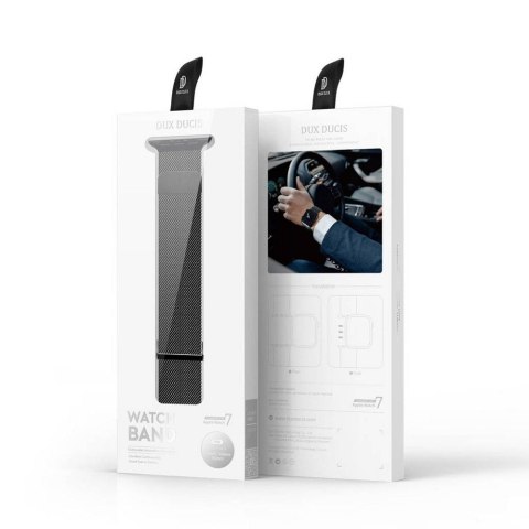 DUX DUCIS pasek MILANESE magnetyczny ze stali nierdzewnej do Apple Watch 38 / 40 / 41 mm czarny