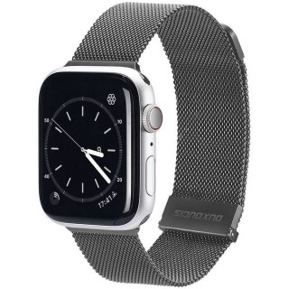 DUX DUCIS pasek MILANESE magnetyczny ze stali nierdzewnej do Apple Watch 38 / 40 / 41 mm szary