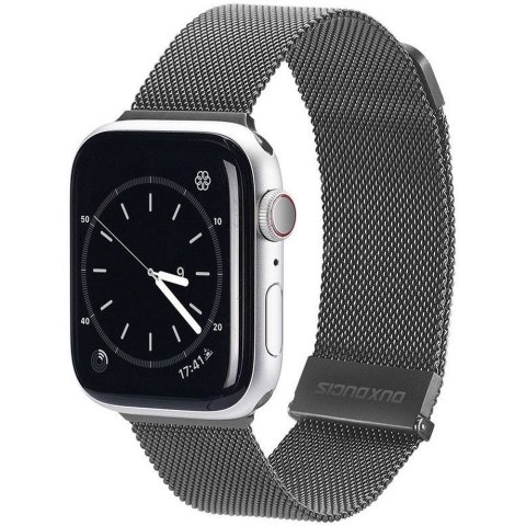 DUX DUCIS pasek MILANESE magnetyczny ze stali nierdzewnej do Apple Watch 38 / 40 / 41 mm szary