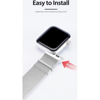 DUX DUCIS pasek MILANESE magnetyczny ze stali nierdzewnej do Apple Watch 38 / 40 / 41 mm szary