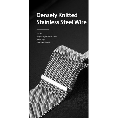 DUX DUCIS pasek MILANESE magnetyczny ze stali nierdzewnej do Apple Watch 38 / 40 / 41 mm szary