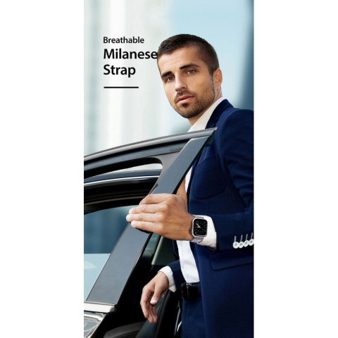 DUX DUCIS pasek MILANESE magnetyczny ze stali nierdzewnej do Apple Watch 38 / 40 / 41 mm szary