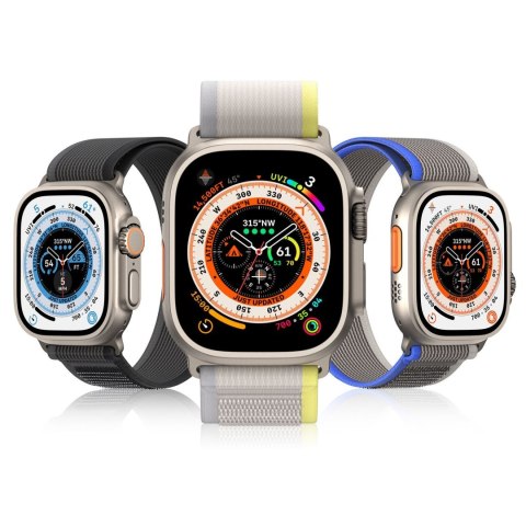 DUX DUCIS pasek YJ nylonowy do Apple Watch 42 / 44 / 45 / 49 mm czarno szary