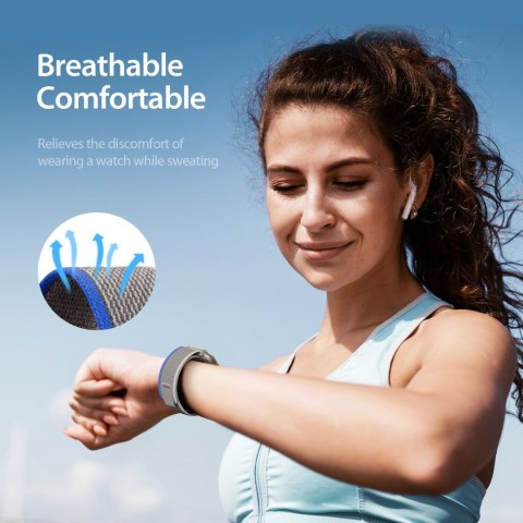 DUX DUCIS pasek YJ nylonowy do Apple Watch 42 / 44 / 45 / 49 mm niebiesko szary