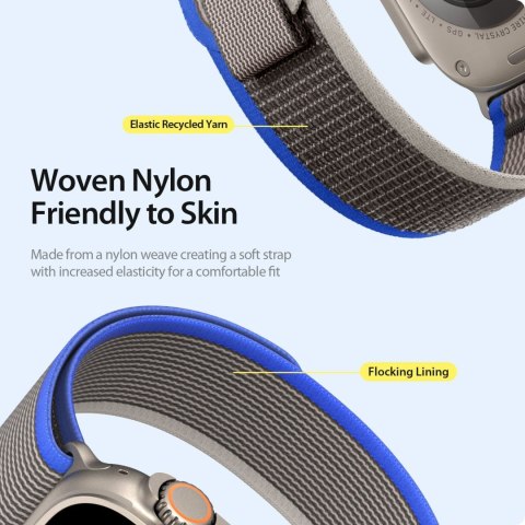 DUX DUCIS pasek YJ nylonowy do Apple Watch 42 / 44 / 45 / 49 mm niebiesko szary
