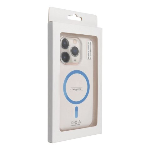 Etui na iPhone 16 Drop Glue Colorful Ring Mag Cover zgodny z MagSafe jasnoniebieskie