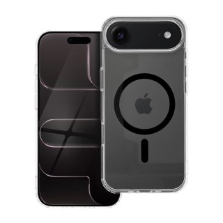 Etui na iPhone 17 AIR Drop Glue Colorful Ring Mag Cover zgodny z MagSafe czarne