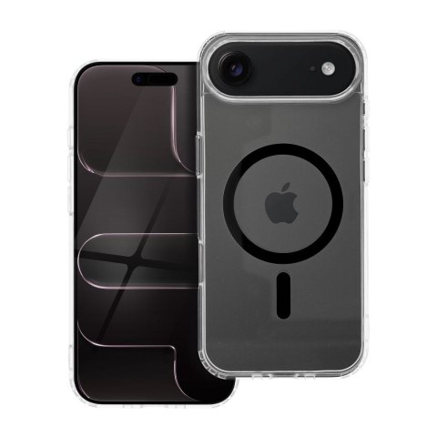 Etui na iPhone 17 AIR Drop Glue Colorful Ring Mag Cover zgodny z MagSafe czarne