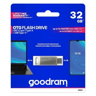 GOODRAM pendrive OTG USB A + Typ C ODA3 32GB USB3.2