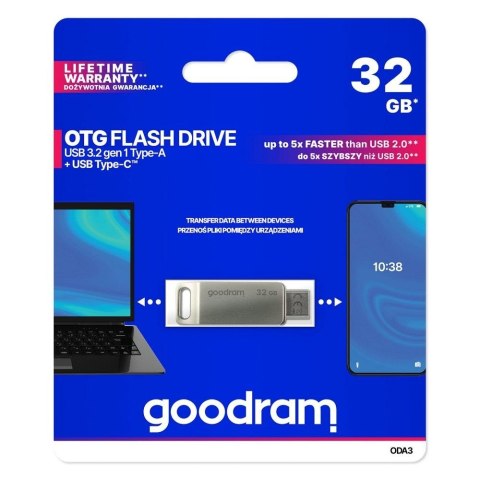 GOODRAM pendrive OTG USB A + Typ C ODA3 32GB USB3.2