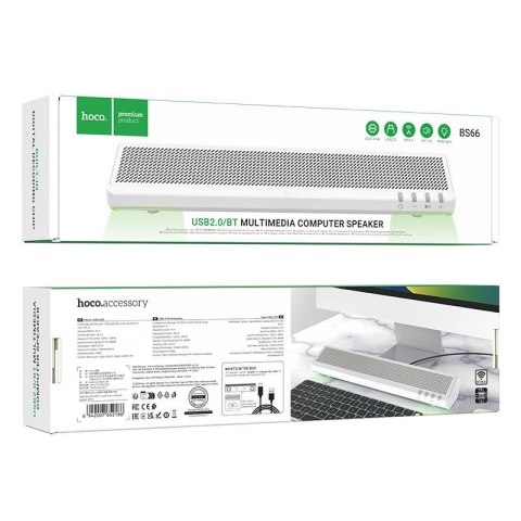 Głośnik bezprzewodowy 2 x 3W Hoco 2w1 BS66 biały