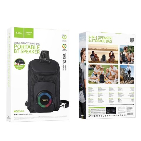 Głośnik bluetooth 8W 3h w formie plecaka 6L Hoco HC42 czarny
