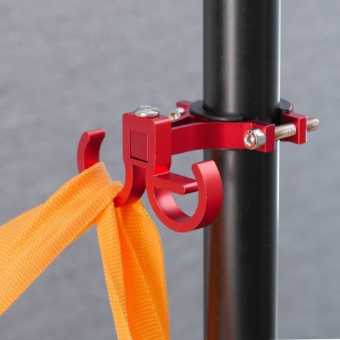 Hak uchwyt na zakupy podwójny do roweru / hulajnogi aluminiowy FS366 czerwony