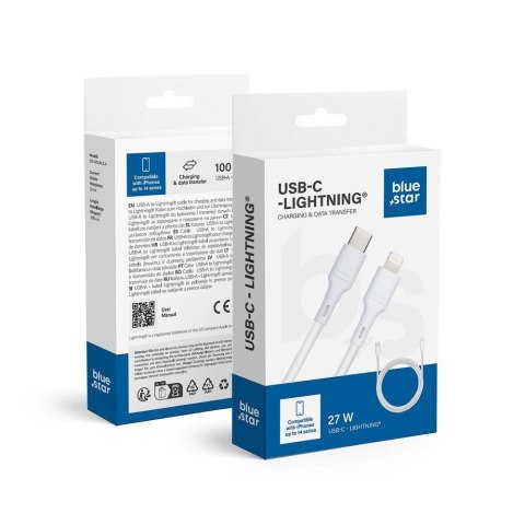 Kabel USB C do Lightning Blue Star 2,4A 27W 1 m DC-001CL2.4 biały