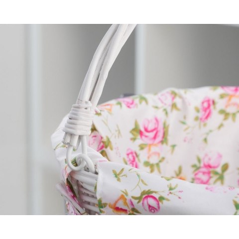 Koszrowerowy z wikliny z materiałową wyściółką FSBKT-037-1 biały