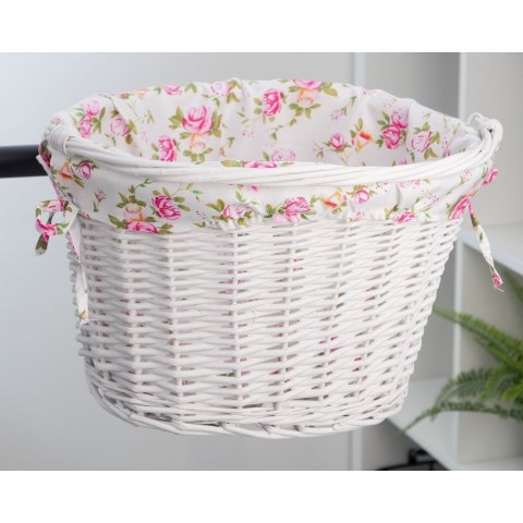 Koszrowerowy z wikliny z materiałową wyściółką FSBKT-037-1 biały