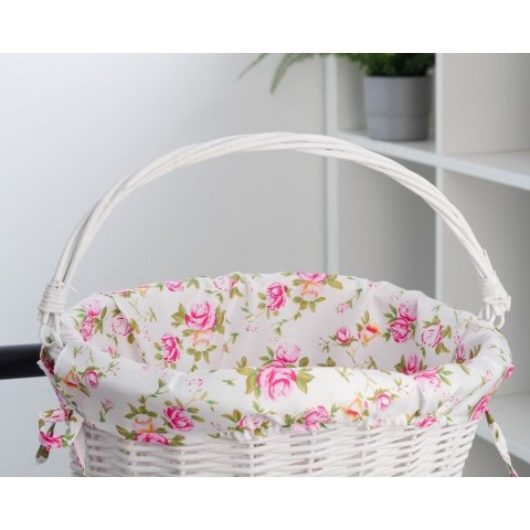 Koszrowerowy z wikliny z materiałową wyściółką FSBKT-037-1 biały