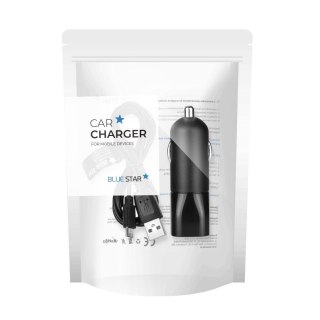 Ładowarka samochodowa Blue Star USB A 2A + kabel USB A do Micro USB czarna