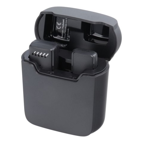 Mikrofon krawatowy bezprzewodowy Typ C z etui ładującym S11 czarny