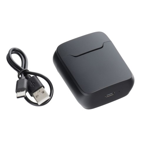 Mikrofon krawatowy bezprzewodowy Typ C z etui ładującym S11 czarny