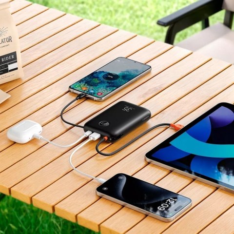 Powerbank Veger K2 (W2068) PD QC3.0 35W 20000 mAh z wbudowanymi kablami Typ C / Lightning czarny