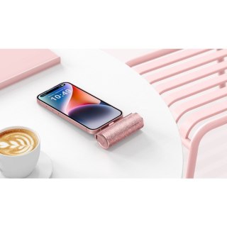 Powerbank Veger PlugOn (W0573) PD QC3.0 2,4A 12W 5000 mAh z wbudowanym złączem USB C rózowy