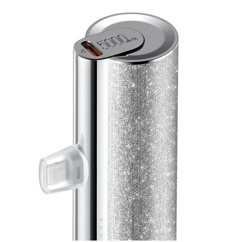 Powerbank Veger PlugOn (W0573P) PD QC3.0 2,4A 12W 5000 mAh z wbudowanym złączem Lightning srebrny