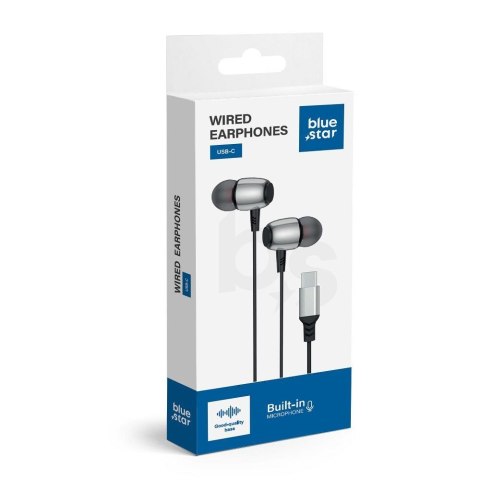 Słuchawki przewodowe douszne USB C (DAC) Blue Star M09C 1,2 m czarne