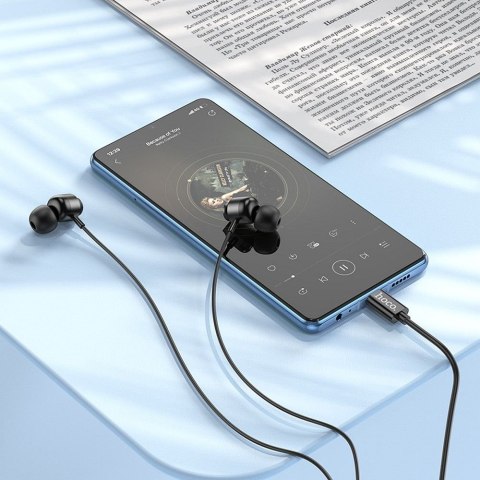 Słuchawki przewodowe douszne USB C Hoco M122 czarne
