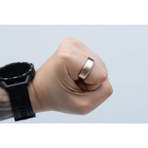 Smart Ring R11M- inteligentny pierścień ze stali ze stacją ładującą rozmiar 12 (21,4mm) złoty