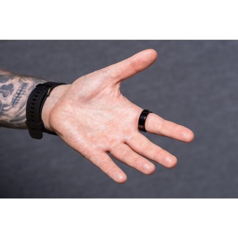 Smart Ring R11M- inteligentny pierścień ze stali ze stacją ładującą rozmiar 7 (17,3mm) czarny