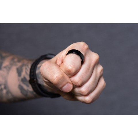 Smart Ring R11M- inteligentny pierścień ze stali ze stacją ładującą rozmiar 8 (18,1mm) czarny