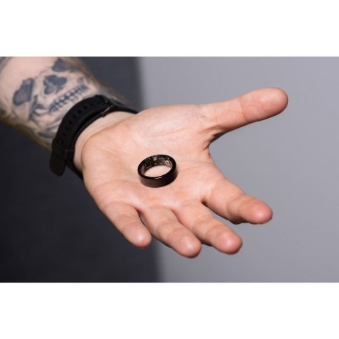 Smart Ring R11M- inteligentny pierścień ze stali ze stacją ładującą rozmiar 8 (18,1mm) czarny