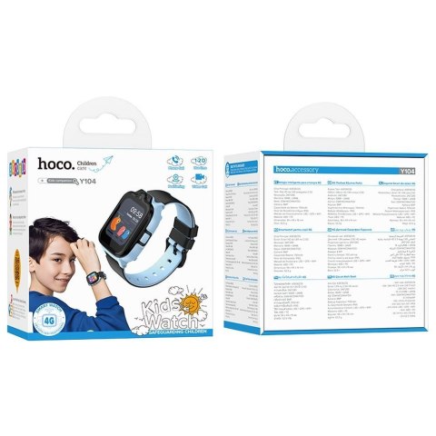 Smartwatch dla dzieci Hoco 1,69" 4G GPS z funkcją rozmowy Y104 niebieski