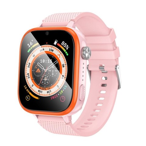 Smartwatch dla dzieci Hoco 1,83" 4G GPS z funkcją rozmowy Y101 różowy