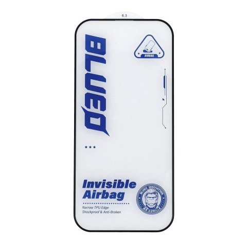 Szkło Hartowane 5D Mr. Monkey Glass - Apple iPhone 15 Pro czarny (3D Invisible Airbag Anti-broken)