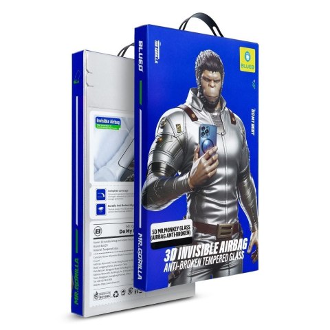 Szkło Hartowane 5D Mr. Monkey Glass - Apple iPhone 16 Pro Max czarny (3D Invisible Airbag Anti-broken)