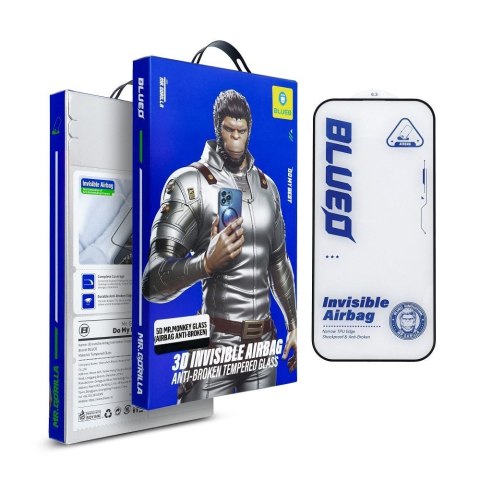 Szkło Hartowane 5D Mr. Monkey Glass - Apple iPhone 16 Pro Max czarny (3D Invisible Airbag Anti-broken)