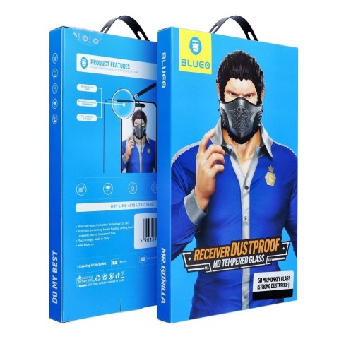 Szkło Hartowane 5D Mr. Monkey Glass - Apple iPhone 16 Pro Max czarny (Large Arc Edge Strong Dustproof)