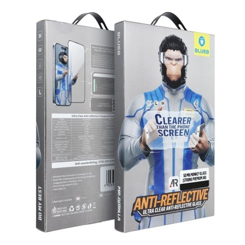 Szkło Hartowane 5D Mr. Monkey Glass - Apple iPhone 16 Pro czarny (Strong Premium Ultra Clear AR)