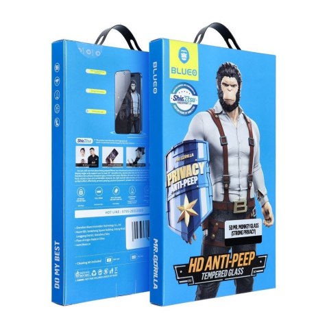 Szkło Hartowane 5D Mr. Monkey Glass - Apple iPhone XR / 11 czarny (Anti-Peep Strong Privacy)