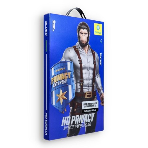 Szkło Hartowane 5D Mr. Monkey Glass - do Samsung Galaxy S26 czarny (Strong Privacy - działający czytnik)