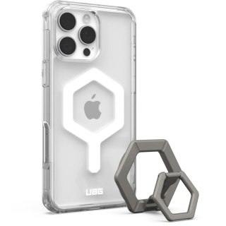 UAG Urban Armor Gear futerał PLYO kompatybilny z MagSafe oraz Magnetic Ring Stand do IPHONE 16 Pro Max ice-white / titanium