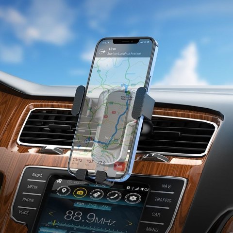 Uchwyt na telefon do samochodu grawitacyjny Hoco do kratki CA103 czarny