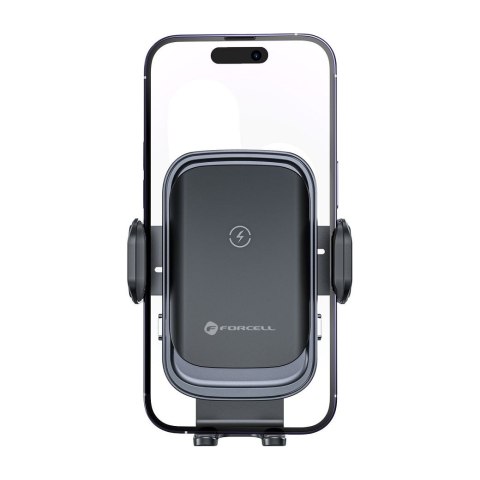 Uchwyt na telefon do samochodu indukcyjny Forcell F-Grip Grand F-24 15W do kratki srebrny