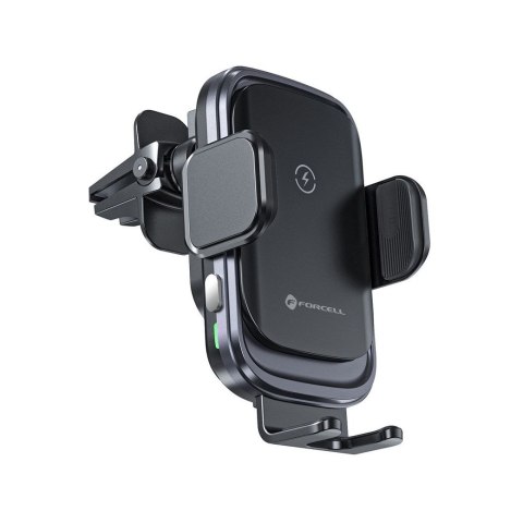 Uchwyt na telefon do samochodu indukcyjny Forcell F-Grip Grand F-24 15W do kratki srebrny